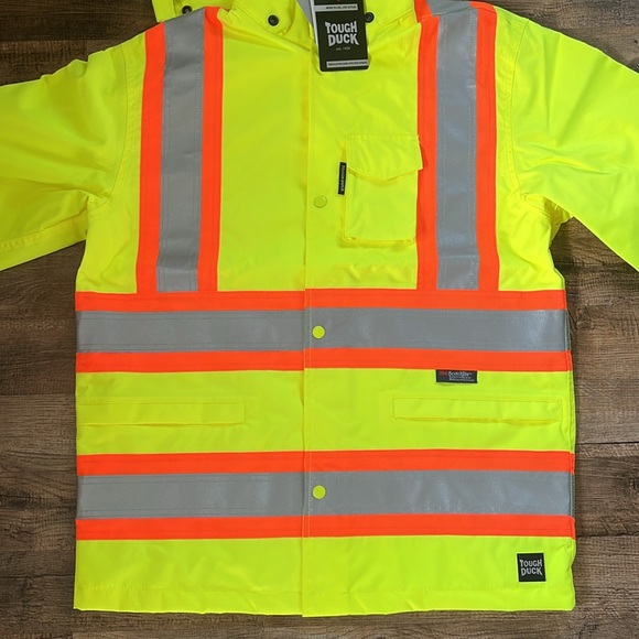NWT Tough Duck Hi Vis Rain Coat - Picture 2 of 10